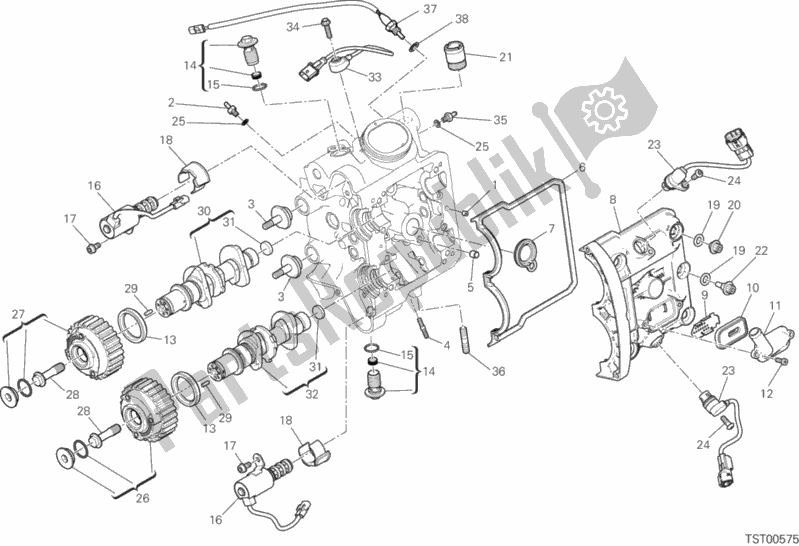 All parts for the Testa Orizzontale - Distribuzione of the Ducati Diavel Xdiavel USA 1260 2018